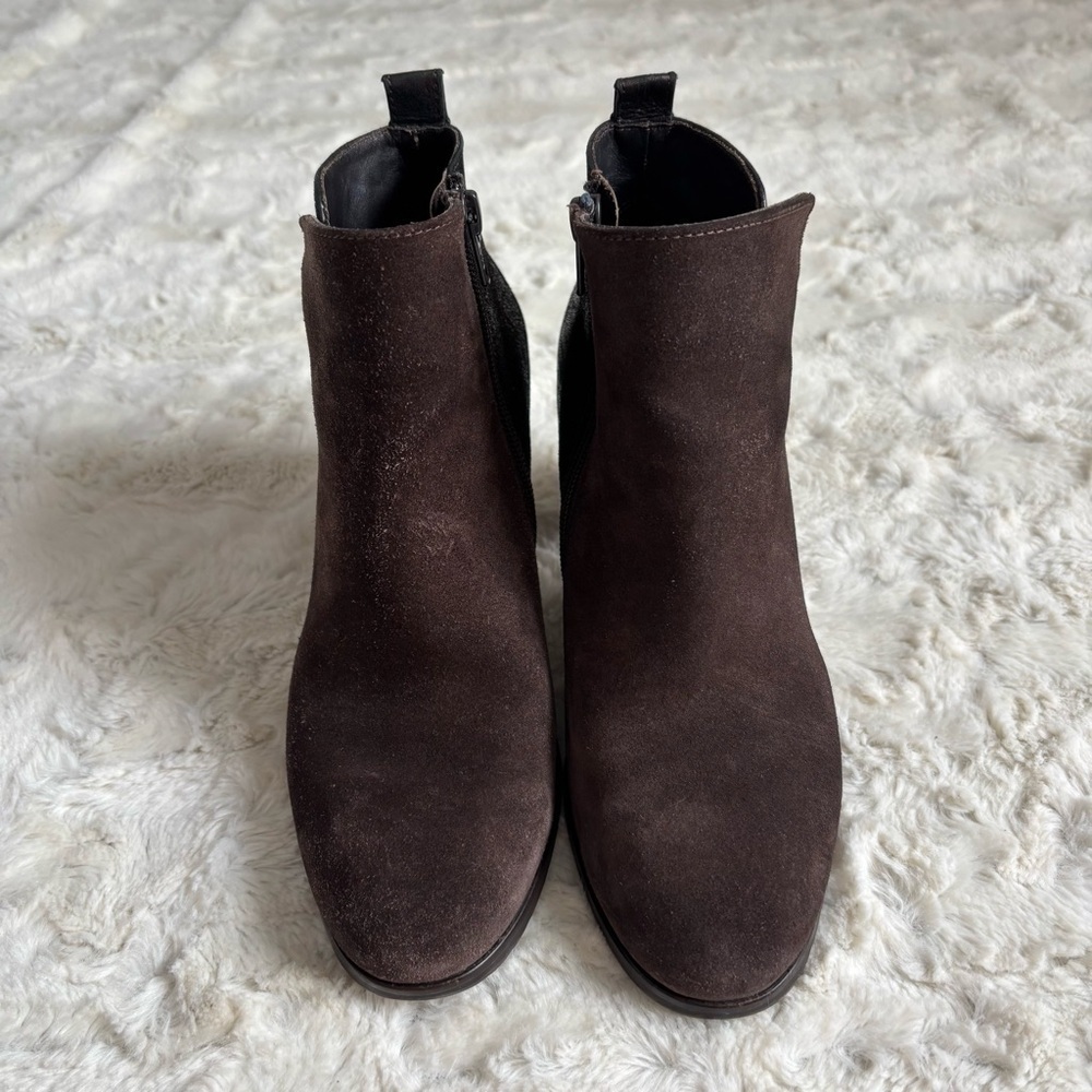 Paul Green Women's Size 3 1/2 (US 6) Brown Suede Leather Ankle Boots - Picture 2 of 6